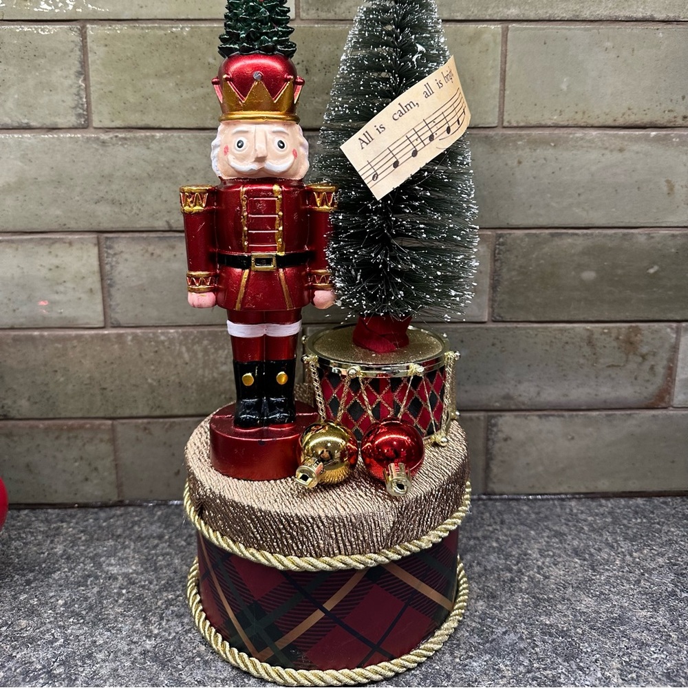 Festive Nutcracker and Tree Holiday Decor